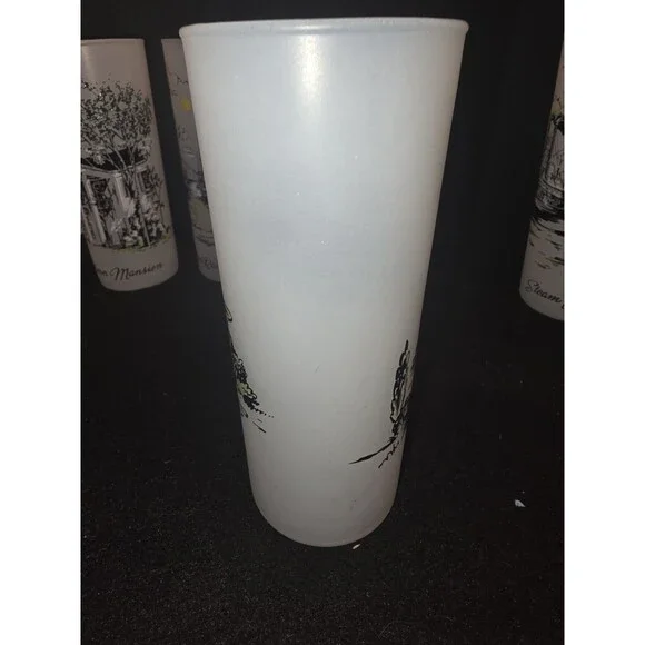 Vintage Libbey Frosted Glasses Set of 6 - Southern Hospitality Plantation Scenes - Picture 10 of 16